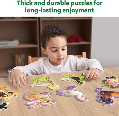 Skillmatics Step by Step Puzzles - 40 Piece Jigsaw & Toddler Puzzle, Montessori Educational Toy for Boys & Girls, Farm Animals, Travel Friendly, Gifts for Kids Ages 3, 4, 5 and Up