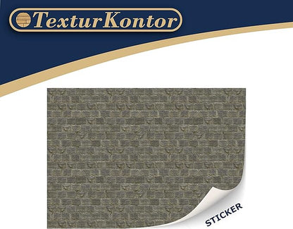 3 Sheets Self-Adhesive Wall Cladding for Dollhouse 1:12 Scale (Carved Rock Wall)