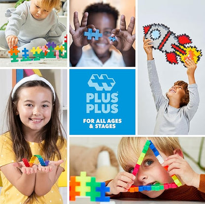 Plus Plus 240 Piece Interlocking Building Blocks for Kids, Open Ended Connecting Toys, Stem Bin Classroom Mini Manipulatives - Botanica Mix Play Tube