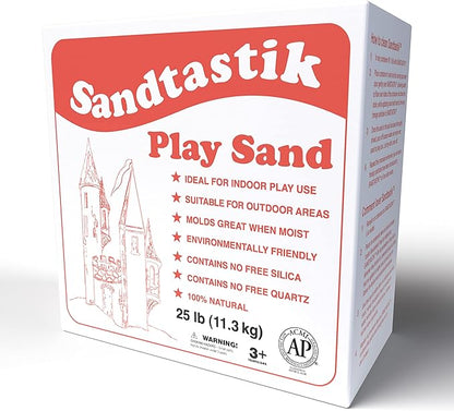 Sandtastik Sparkling White Play Sand - 50 lb (22.6 kg), Fill Sandboxes & Sensory Tables, Non-Toxic, Scoop, Mold & Pour