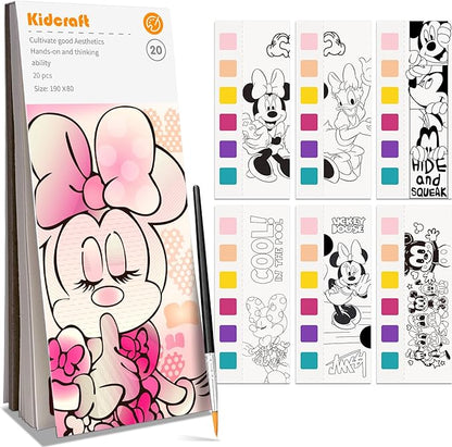 Paint with Water Coloring Books for Kids, Pocket Mess Free Watercolor Painting Kit, Water Color Paint Set Arts and Crafts Gift for Girls Ages 4 5 6 7 8+, Travel Activity Toy - Cartoon