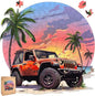 Wooden Puzzles Seaside Car, 200pcs, 12.4x11.4in, Wooden Puzzles for Adults, Unique Shape Animal Adult Puzzles, Irregular Wood Puzzles Best Gift for Adults Family Game