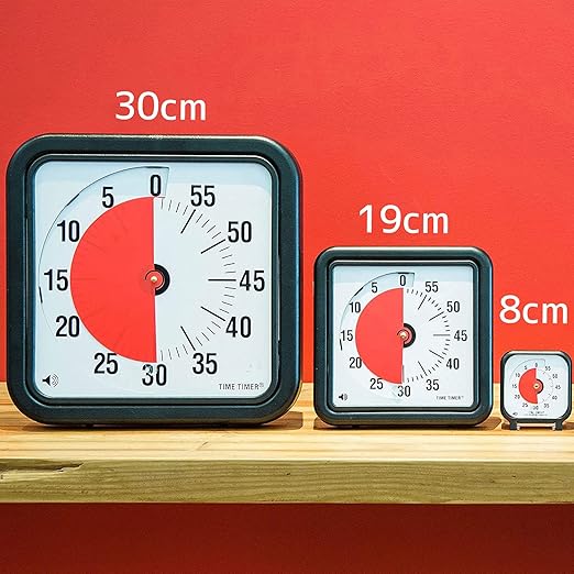 TIME TIMER Original 12 inch 60 Minute Visual Timer - For Kids, Classroom Learning, Elementary Teachers Desk Clock, Homeschool Study Tool and Office Meetings with Silent Operation (Black)