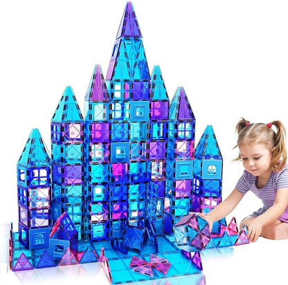 Magnetic Tiles Kids Toys for 3 4 5 6 7 8+ Year Old Boys Girls Toys Castle Princess Magnetic Building Blocks Educational Toddler Gifts Toy Age 2-4 5 6-8 Year Old Girl Boy Birthday