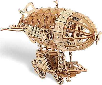 Kaptein 3D Wooden Puzzles for Adults & Teens – DIY Airship Model Kit to Build – Brain Teaser Craft – Birthday Gifts & Home Decor