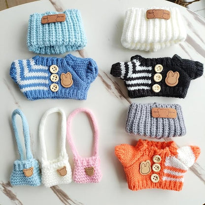 15cm & 17cm Doll Clothes Outfits Set - Premium Dress Up Bundle with Exquisite Accessories | Soft Fabric Fashion Doll Costume for 15-17cm Dolls (3set Orange+Blue+Black)