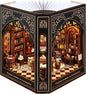 Book Nook Kit with Nightlight – Type-C and Battery Powered DIY Bookshelf Decor, Perfect for Home and Office Gift（Classical Library）