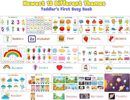Huijing Montessori Preschool Learning Activities Busy Book - Workbook Activity Binder / Toys for Toddlers, Autism Learning Materials and Tracing Coloring Book