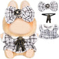 17cm Doll Clothes for Labubu - Luxury Chic Style Set for 17cm Dolls, Premium Doll Outfit with Accessories - White Plaid Tweed Dress + Black Necktie + Plaid Bow (Clothes Only)