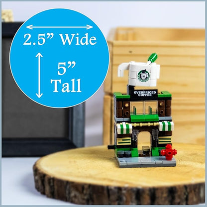 Brick Loot Mini City Coffee Shop Building Set - 208 Pieces, Toy Building Blocks, Compatible with Lego and Major Brands, Includes Barista Minifigure, Fun Toy for Kids and Adults, Ages 6+