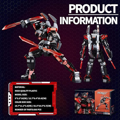 Wanderer Mech Robot Building Block Sets Dark Robot with 2 Weapons Forms Destroy Warrior City Action Mechs Model Kit Toys Gift for Adults and Kids Boys 6 7 8 10+ 585 Pieces