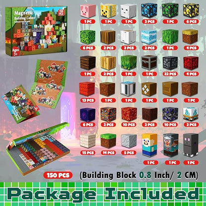 Magnetic Blocks - 150PCS Magnetic Building Blocks Toys Forest Portal Magnetic Cubes - Magnetic Toys for Montessori Toddler Birthday Gifts -STEM Construction Toys for Kids Ages 3+ for Boy & Girl