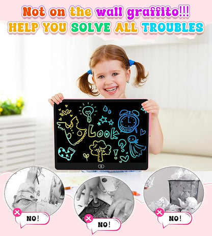 LCD Writing Tablet Doodle Board, 16 inch Colorful Drawing Tablet Writing Pad for Kids, Electronic Erasable Learning Educational Girls Gifts Toys for 3 4 5 6 7 Year Old Girls Boys
