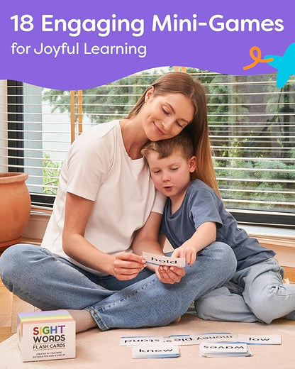 Sight Words Flash Cards Kindergarten to 4th Grade - 600 Words from Dolch's and Fry's Lists with 18 Mini Games