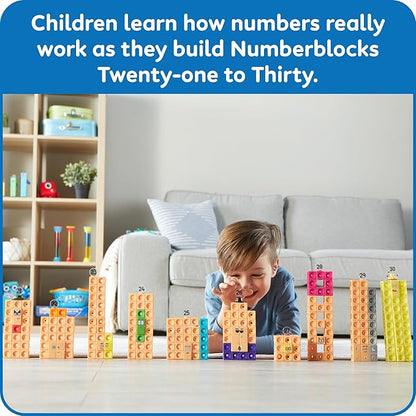 hand2mind MathLink Cubes Numberblocks 21-30 Activity Set, 20 Preschool Learning Activities, Counting Blocks, Linking Cubes, Educational Toys for Kids, Number Games, Math Manipulatives Kindergarten