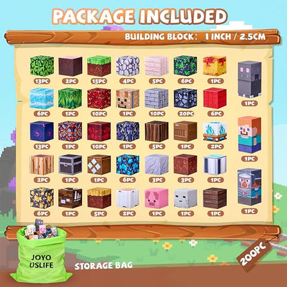 200PCS Magnetic Blocks, 1in Magnetic Building Blocks Cubes for Kids, Stacking Magnets Tiles, School STEM Montessori Stacking Toy, Christmas Birthday Gifts for Boys Girls Age 3+ Years Old
