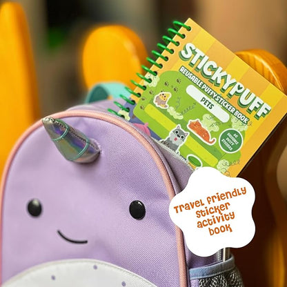 Stickypuff Value Pack - Reusable Puffy Sticker Book for Toddlers - Puffy Stickers - Sticker Book for Toddlers (Around Us)