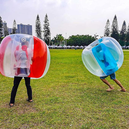 SUNSHINEMALL 2 Pack Inflatable Bumper Balls for Adults (4ft/1.2m) Giant Sumo Balls Body Bumpers Balls Buddy Zorb Ball Outdoor Toys for Kids Yard Human Bubble Ball Hamster Ball(Red+Blue, 48inch)