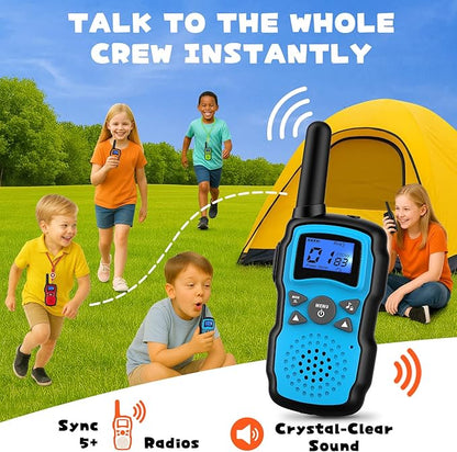 Wishouse Walkie Talkies for Kids 4 Pack,Family Walky Talky Adults Children Radio Long Range,Outdoor Camping Fun Toys Birthday Present Xmas Gifts for 4 5 6 7 8 Year Old Girls Boys No Battery No Charger