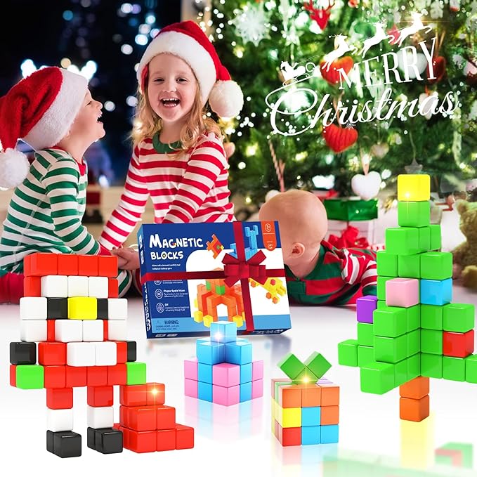 40pcs Magnetic Blocks for Toddler Toys, Magnetic Cubes Building Blocks Classroom Must Haves, STEM Preschool Sensory Magnet Toys for 3 4 5 6 Year Old Boys and Girls