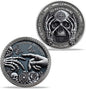 AtSKnSK Memento Mori Coin Momento Mori Coin Skull Coin Stoic Gifts Memento Mori Calendar Living Memento Mori Amor Fati Coin (Facepalm Skull)