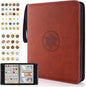 Coin Collection Book Holder for Collectors - 400 Coins Pockets+15 Bills Pockets, Coin Collection Organizer Storage Box Case Album for 20/25/ 27/30/ 38mm Coin