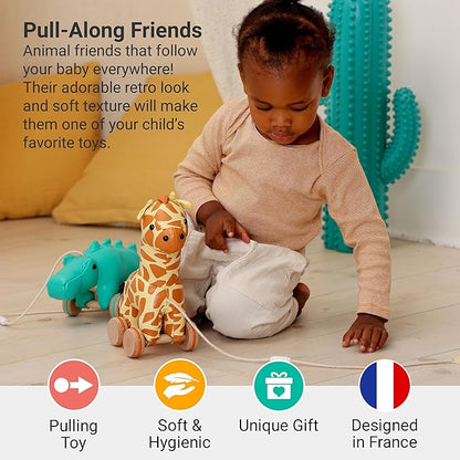 Little Big Friends Giraffe Pull Toy for Toddlers | Classic Baby Walking Toy with Adjustable Cord | Easy-to-Clean Soft Toy | Gina The Giraffe