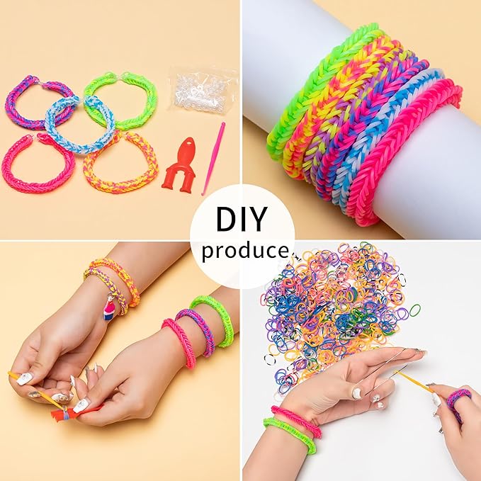 XKDOUS 10600+ Rubber Band Bracelet Kit, 36 Colors Bracelet Making Kit for Art and Craft, Rubberband Bracelets kit for Kids Ages 6+