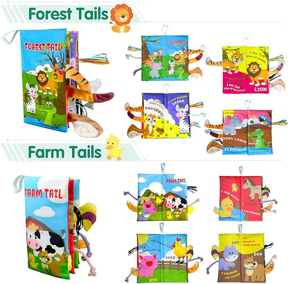 Richgv Baby Toys 0-6 Months, Crinkle Books for Babies 2PCS Infant Tummy Time Toy 6 to 12 Months Touch Feel Book Gifts for Boy Girl 0-3 Month Christmas Stocking Stuffer