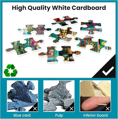 500 Piece Puzzle for Adults Jigsaw Puzzles Cat Puzzles, Book House Puzzles for Elderly Kids Teens, Artistic Decorations, Educational Toys Challenging Activity Gift Family Puzzle Lovers for Friends