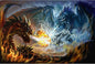 Puzzles for Adults 1000 Piece Jigsaw Puzzles Fire Dragon and Electric Dragon Fight Puzzle Game for Indoor Activity Family Game Toy Gifts (27.5"x 19.7")