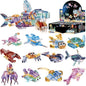 12 Piece Set of Marine Animal Building Blocks, Suitable for Goodie Bags, Stocking Stuffer, Classroom prizes, Birthday Gifts, Boys' and Girls' Toys 12 in one Building Block Set
