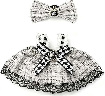 Clothes for LABUBU 17cm Doll (NO Doll)（NO Shoes, Outfit for LABUBU, Dress and Hairpin Set for LABUBU Dress Up, Fashion and Premium Dolls Accessories for LABUBU (Style K)