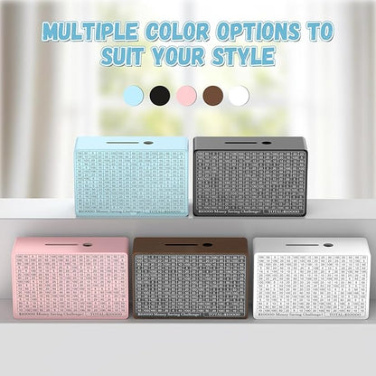 Wooden Money Saving Box, Cash Vault Savings Box for $10000 $5000 $3000 $1000 $800 $500 Target Money Saving Challenge, Reusable Money Box with Counter, Dry Erase Pen/Savings Trackers/Rubber Band-Blue