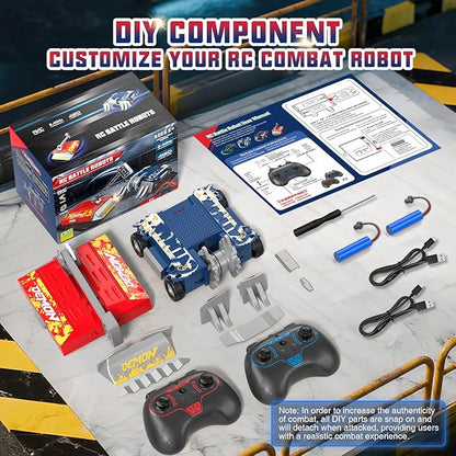Remote Control Battle Robots, RC Fighting Robots Toys for Kids, Combat Robot STEM Toys, 4WD 2.4 GHz Remote Control Robot Set Birthday Gifts for Boys and Girls Age 5 & Up