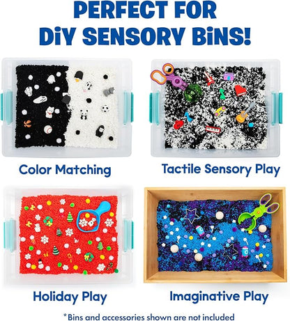 Educational Insights Pluffle® Black & White 2-Pack - Sensory Bin Foam Set, No Mess Alternative to Sand Toys & Slime for Toddlers, Fun Sensory Table Filler for Home or Classroom, Gift for Kids Ages 3+
