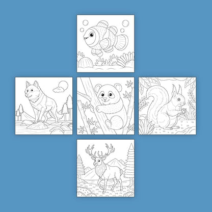 ArtPops Coloring Boxes – Pop-Up Pre-Printed Coloring Box Set – DIY Wall Art Kit for Kids – Eco-Friendly, Easy to Hang, No Frame Needed – 5-Pack, Nature Pals