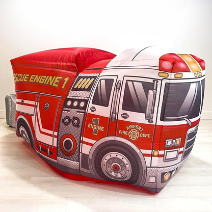 The Original Patented AirFort - Build A Fort in 30 Seconds, Inflatable Fort for Kids, Play Tent for 3-14 Years, A Playhouse Where Imagination Runs Wild, Fan not Included (Firetruck)