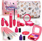 Toddler Girls Toys Pretend Makeup Kits - Fake Makeup Set Toys for Kids 3 4 5 6 Year Old, Play Makeup Gift for Little Girls 3-5, Toddler Makeup Kit with Fake Makeup Toy Birthday Gift (Beige)