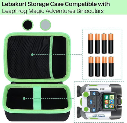 Storage Case Compatible with LeapFrog Magic Adventures Binoculars (Gray+Apple Green Case)