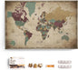 Canvas World Map with Cork Pin Board - English Lettering - Decorative Wall Decoration for All Rooms - Canvas Pictures with World Map Motif (150x100 cm, Pattern 12)