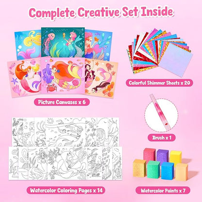 JoyCat Paint with Water Coloring Books, Art & Craft Activity, No Mess Art for Kids Ages 4-8, Craft Kits & Supplies, DIY Creative Activity, Presents for Girls & Boys (Underwater World)