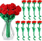 18 Pcs Plush Rose Flower Stuffed Bendable Stems Plush Bouquet Toy Soft Floral 12.6 Inch for Graduation 2025 Mother's Day Valentines Day Girl Girlfriend Wife Family and Friends(Red Series)