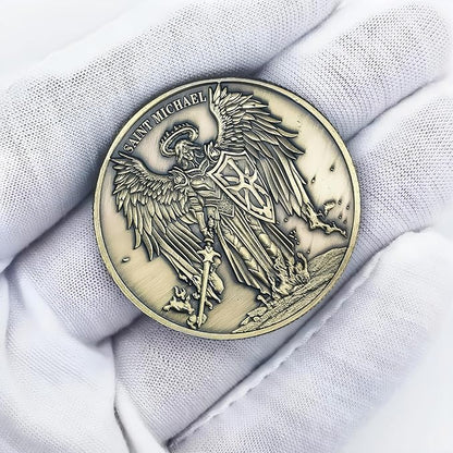 The Archangel Michael Challenge Coin Religious Coin Christian Collectible Psalm 91:10-11 (Pack of 6)