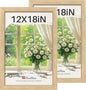 12x18 Poster Frame 2 Pack, Textured Natural Oak Wood Picture Frame, Wall Hanging