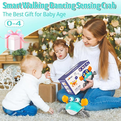 Hirger Crawling Crab Baby Toy Infant: Tummy Time Toys for Babies 3 6 9 12 18 24 36 Months, Walking Dancing Sensing Crab for Toddler 1 2 3 4 Year Old, 1st Music Birthday Gifts for Boys Girls