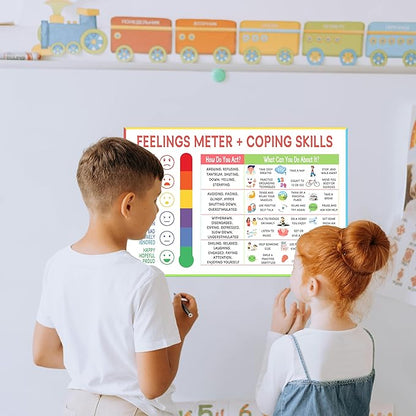 6 Zone of Self-Regulation Bulletin Board Set Feeling Chart for Kids - Calm Down Corner Toolkit with Feeling Wheel Poster, Emotions Chart & Growth Mindset Activities (12x18 Inch, Classroom Decor Essentials)