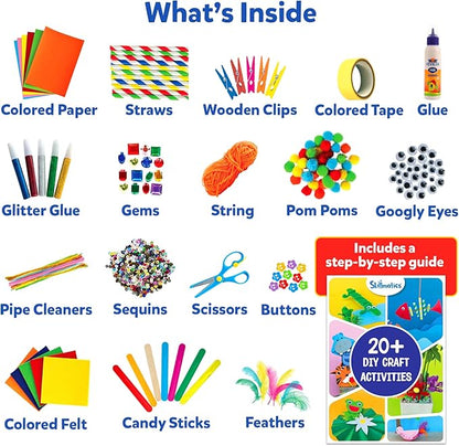 Skillmatics Ultimate Art & Craft Kit for Kids - 2000+ Pieces, DIY Craft Supplies with Step-by-Step Guide, Creative Activity Set & Gifts for Girls & Boys Ages 6, 7, 8, 9, 10, 11, 12, 13