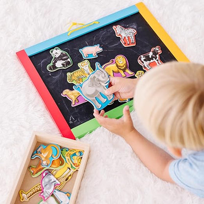 Melissa & Doug Wooden Animal Magnets Set (20 Pieces) – Farm, Zoo & Pet Fridge Magnets in Storage Box – Montessori Preschool Learning Toys for Toddlers & Kids Ages 2+ - FSC-Certified