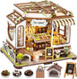 [2025 New] Pet Shop Miniature House Kit with LED Light, Book Nook Kit with Cover for Birthday, 3D Wooden Bookends Puzzle Bookshelf Decor Building Kit Birthday Gifts for Family, Friends